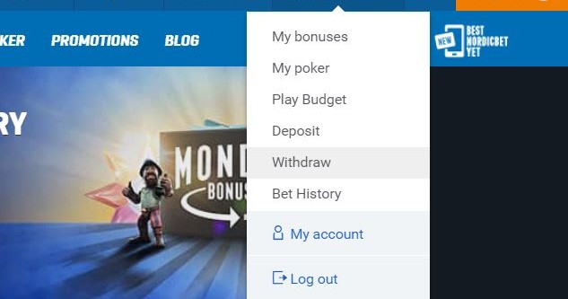How to Quickly Get your Sports Winnings Paid Out to Your Bank Account 4 withdrawal shown in the dropdown menu