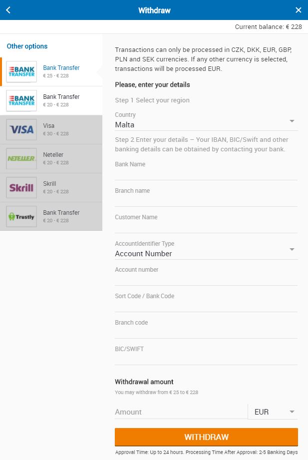 How to Quickly Get your Sports Winnings Paid Out to Your Bank Account 5 withdrawal area
